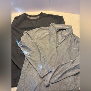 Calvin Klein 1/4 zip Gray pullover and Dark Gray Mountain Ridge. Size Large.